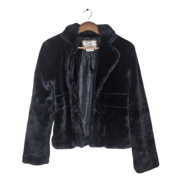 Vintage Faux Fur Black Jacket - Picture 1 of 5